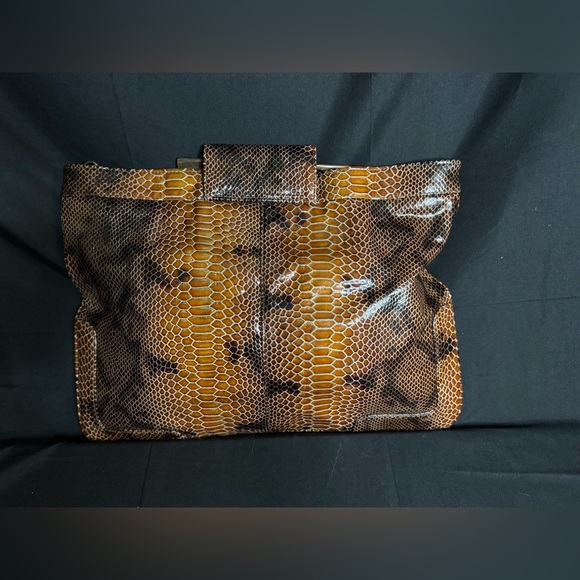 Brown Snake Print Women's Bag - Picture 2 of 7